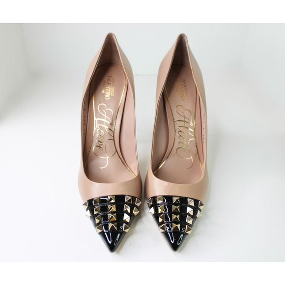 Valentino Garavani Rockstud Kidskin And Patent Leather Pump 110mm, Size 38.5 - Picture 2 of 8